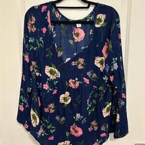 Floral Blue Women's Top